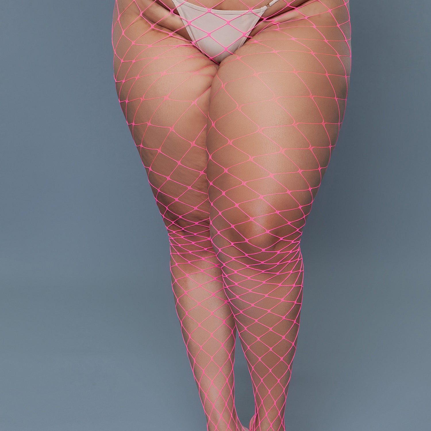 Oversized Fishnet Pantyhose -Hot Pink QS