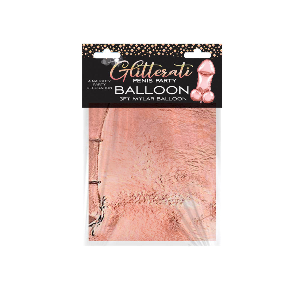 Glitterati 3' Penis Rose Mylar Balloon