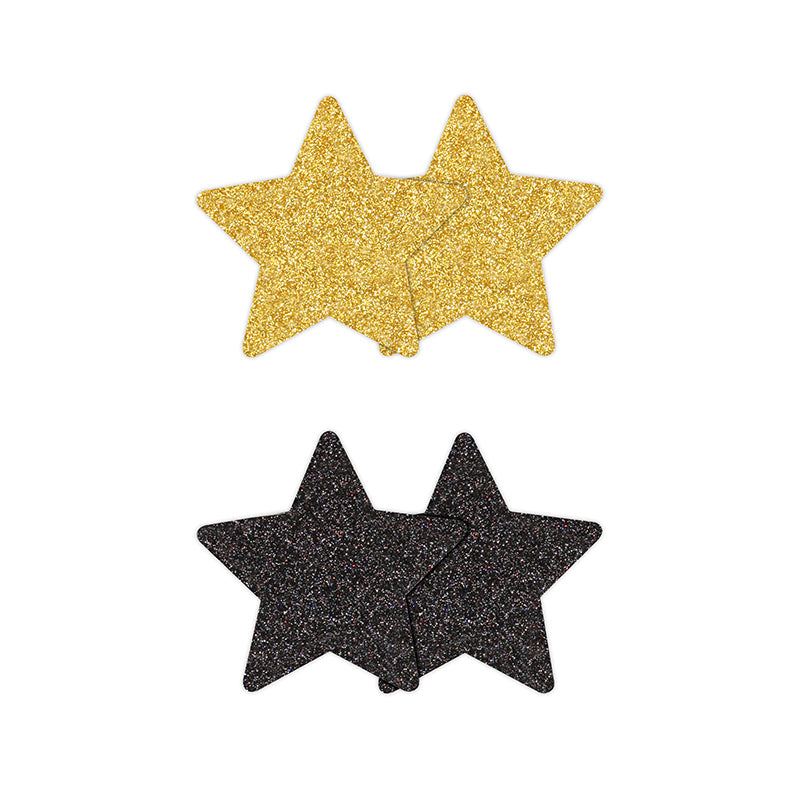 Pretty Pasties Stars Black/Gold - 2 sets