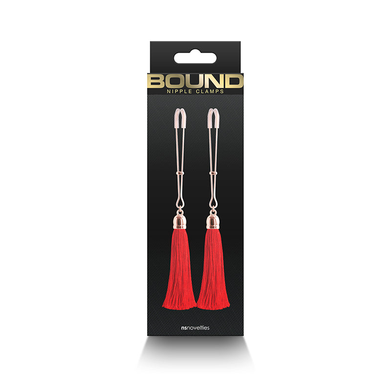 Bound Nipple Clamps - T1 - Red Tassel*