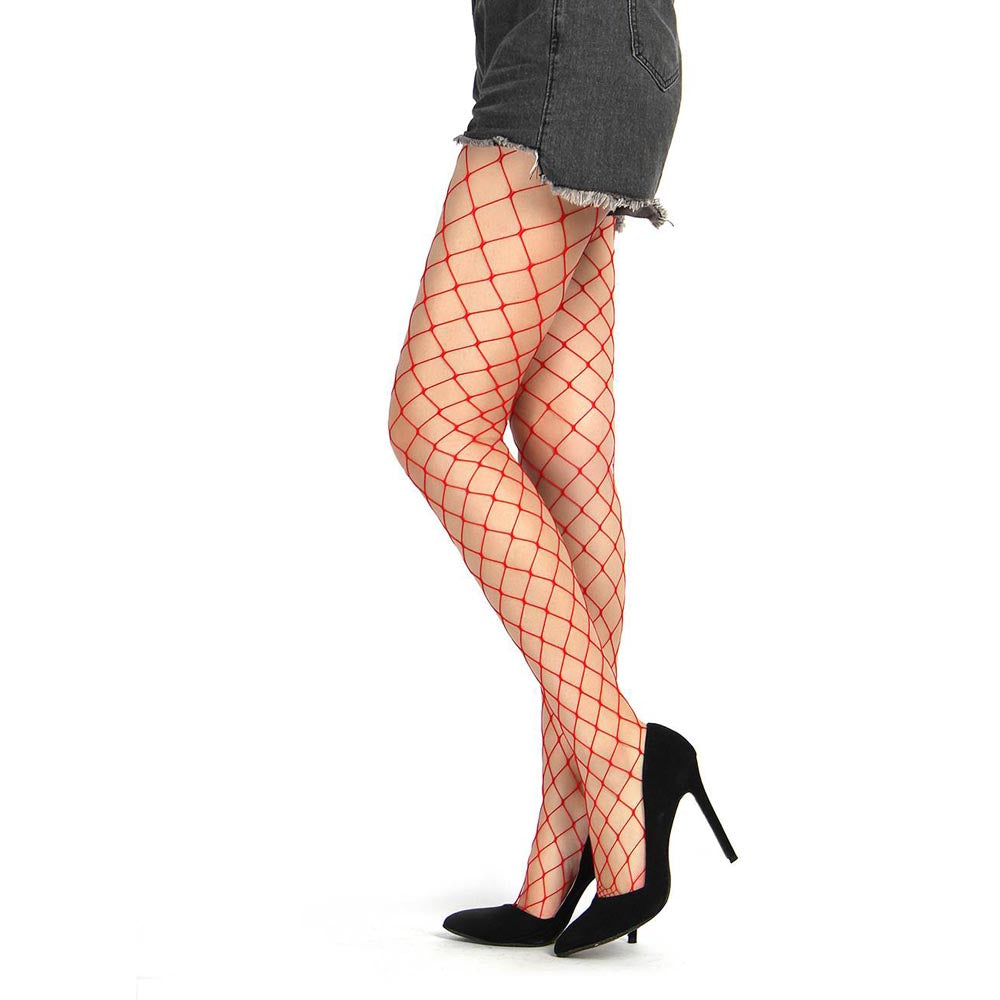 Fence Net Pantyhose - One Size - Red*
