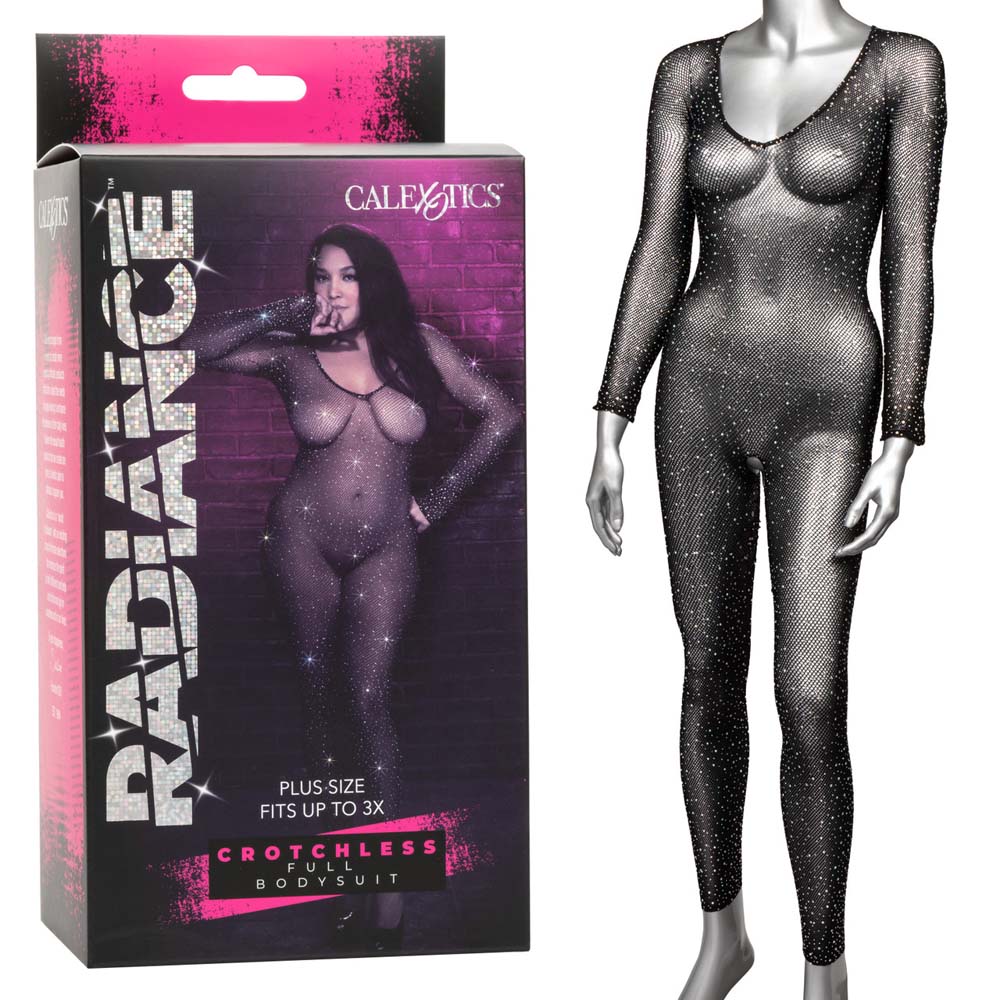 Radiance Crotchless Full Body Suit -Plus