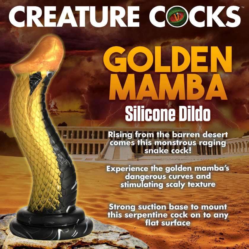 Golden Mamba Snake Silicone Dildo