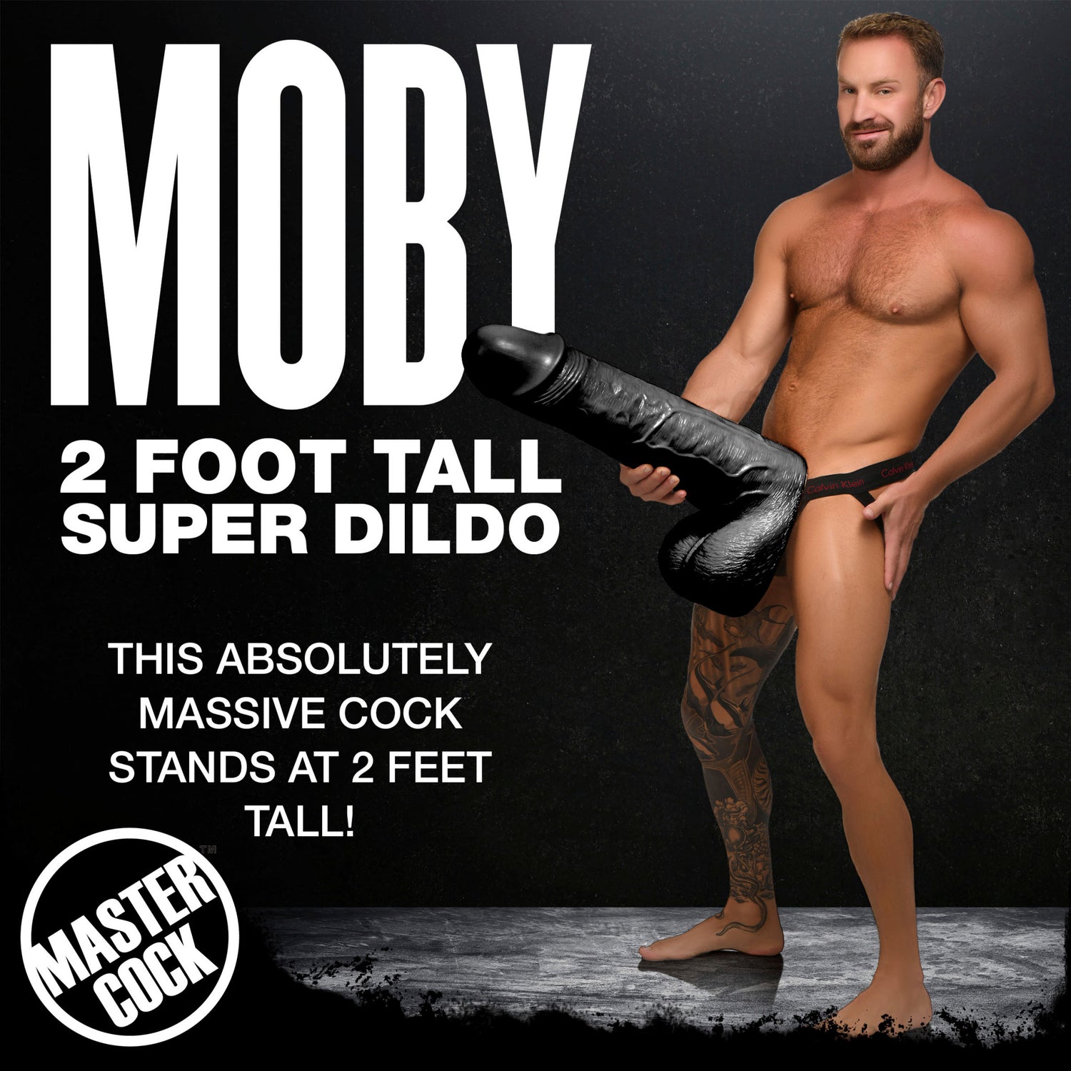 Moby 2 Foot Tall Super Dildo - Black