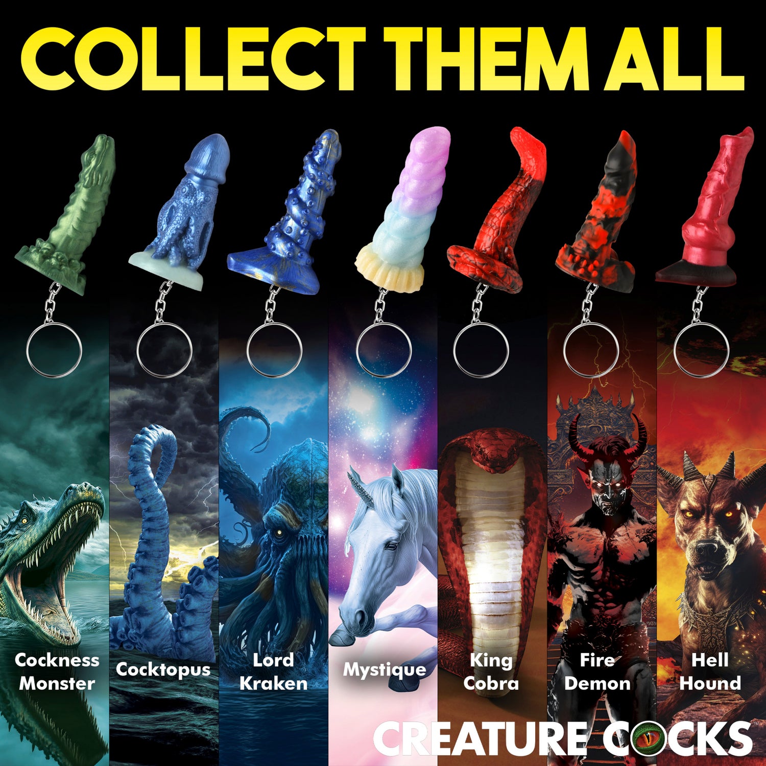 King Cobra/Hell-Hound/Kraken Keychains 3