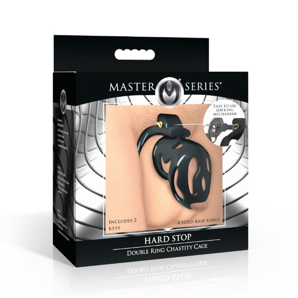 Hard Stop Double Ring Chastity Cage