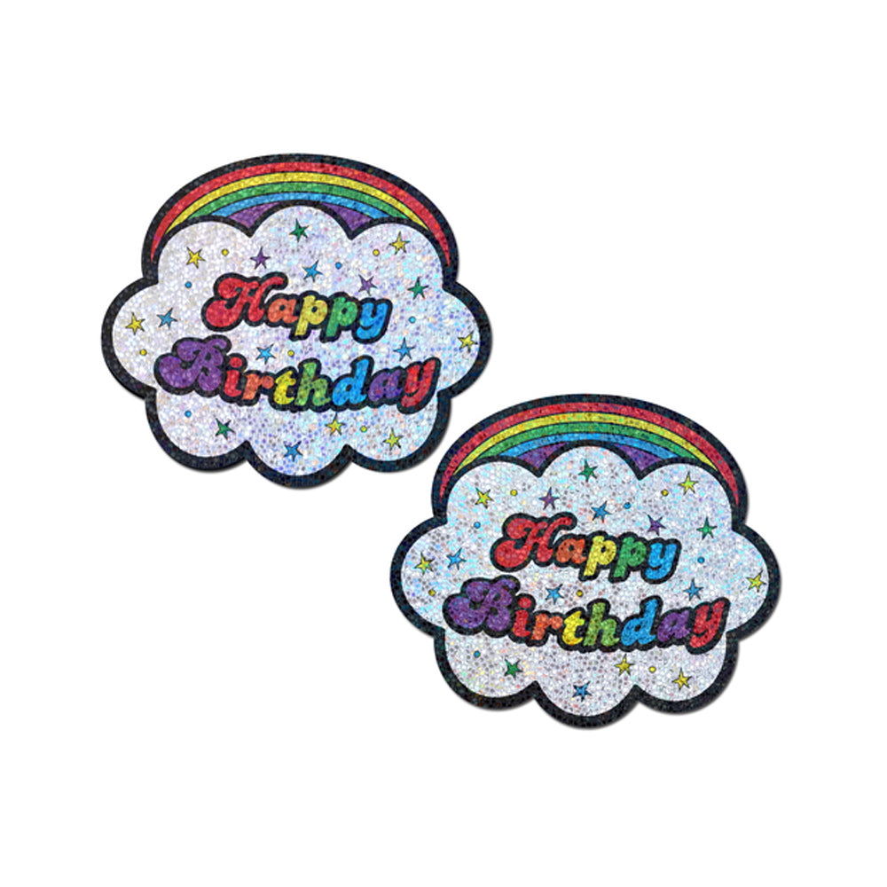 Rainbow 'Happy Birthday' Cloud Pasties