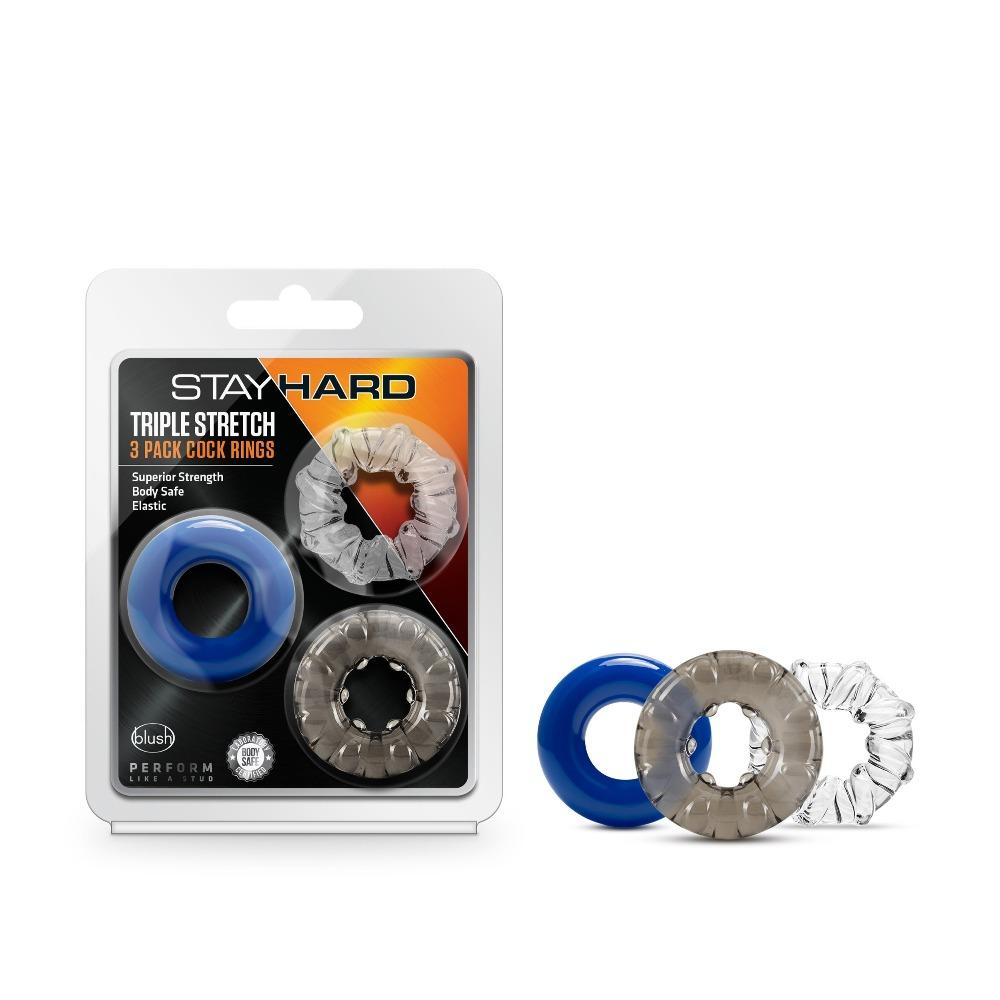 Stay Hard Triple Stretch 3 Pack CockRing
