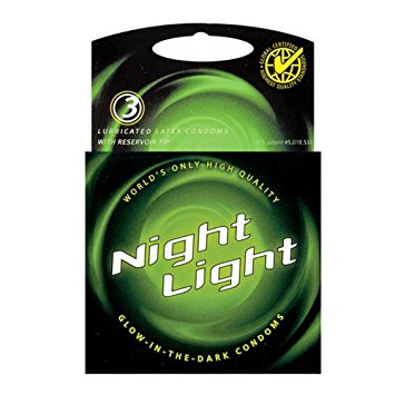 Night Light Glow In Dark Condoms - 3pk