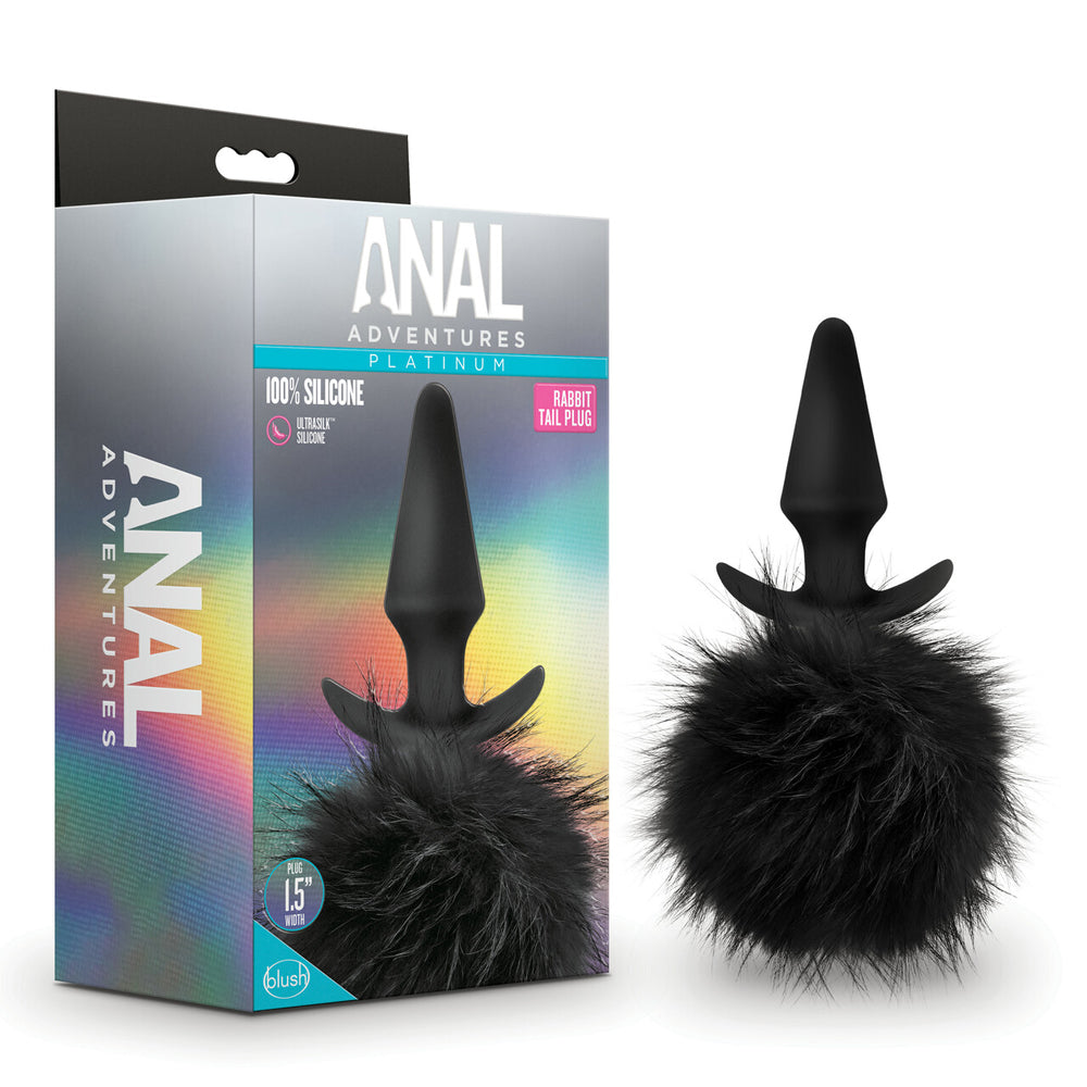 Anal Adventures - Rabbit Tail Plug Black