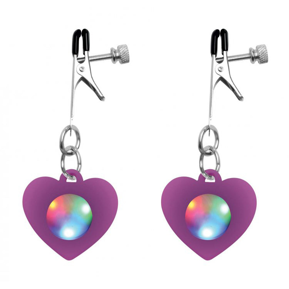 Silicone Light Up Heart Nipple Clamps*