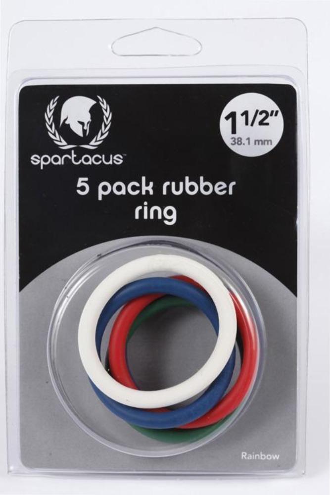 Rainbow Rubber Ring 5 Pack 1.5"