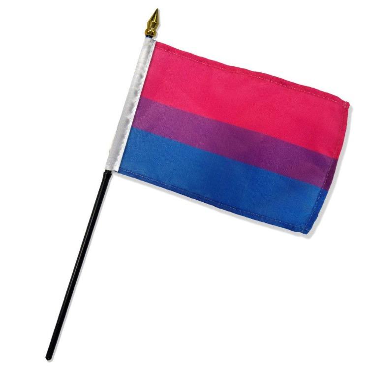 Bisexual 4"x 6" Stick Flag