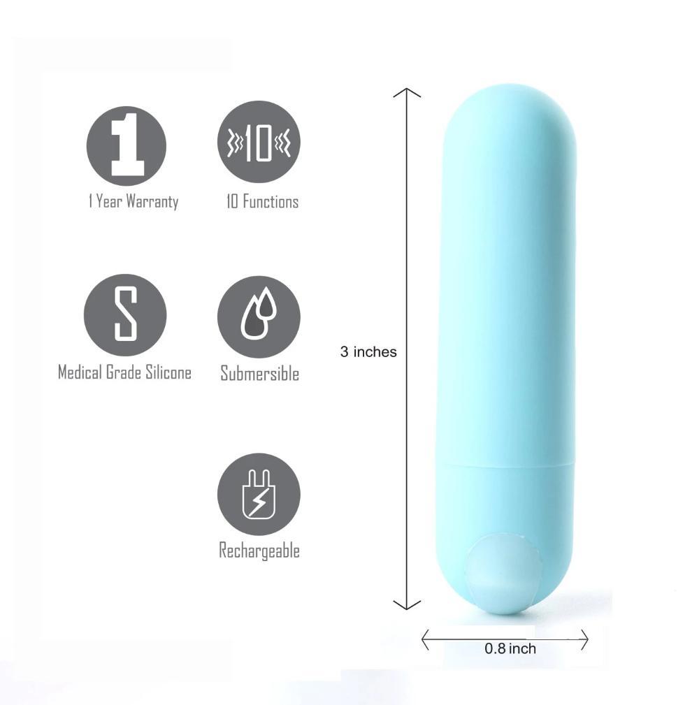Jessi Rechargeable Bullet - Teal Blue *
