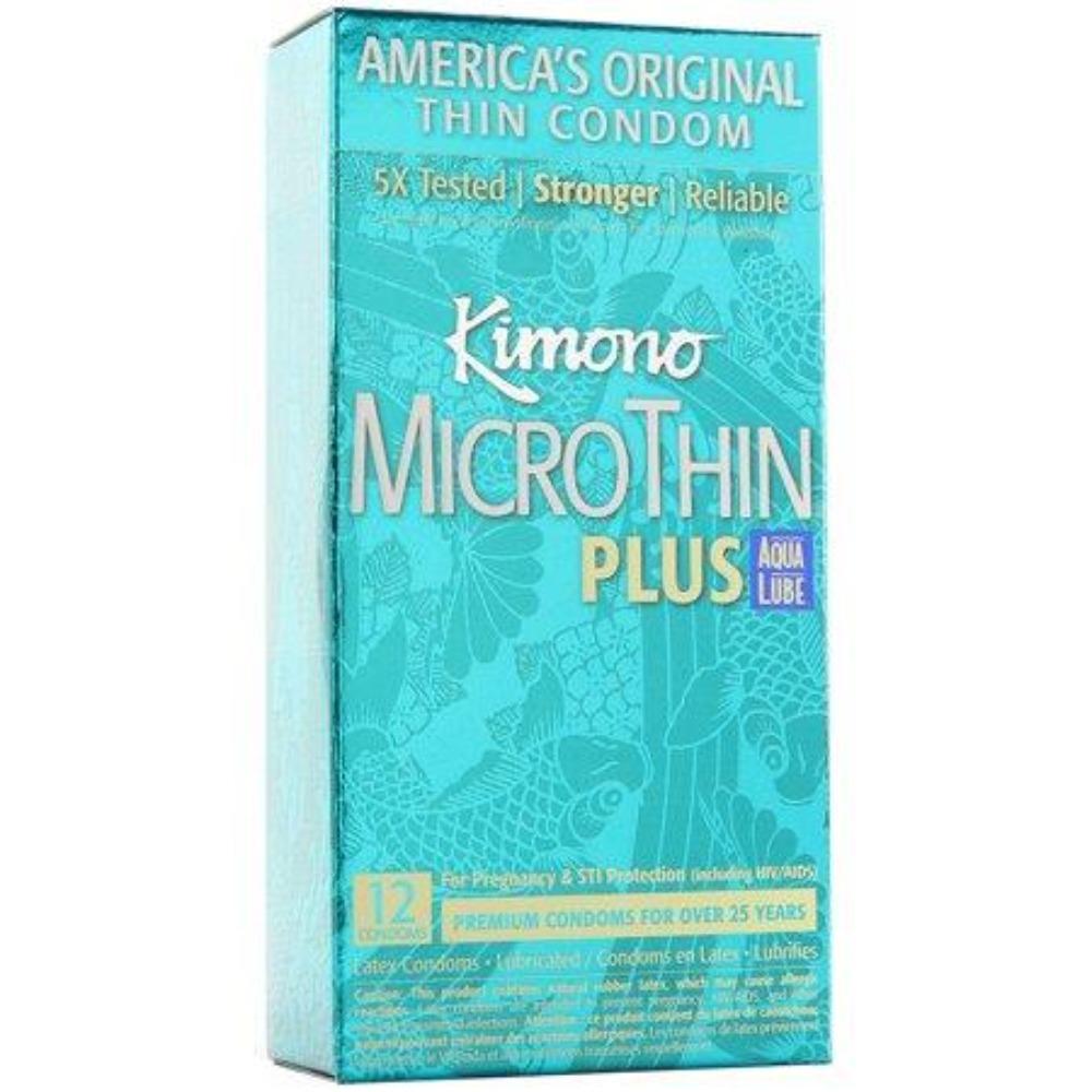 Kimono MicroThin w Aqua Lube Condom 12pk