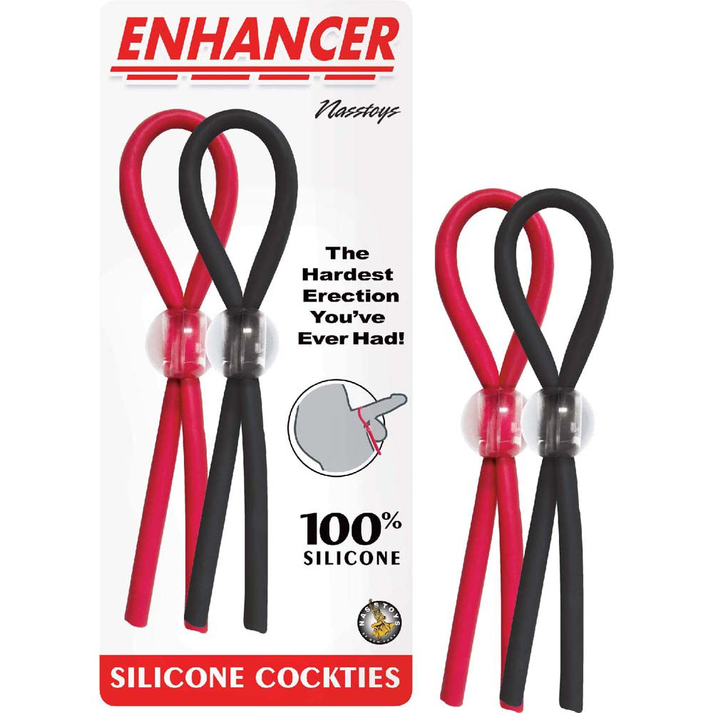 Enhancer Silicone Cockties Red & Black *