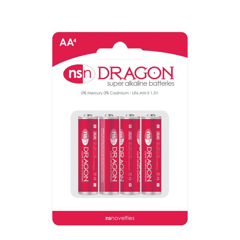 Dragon 4 pk Alkaline AA