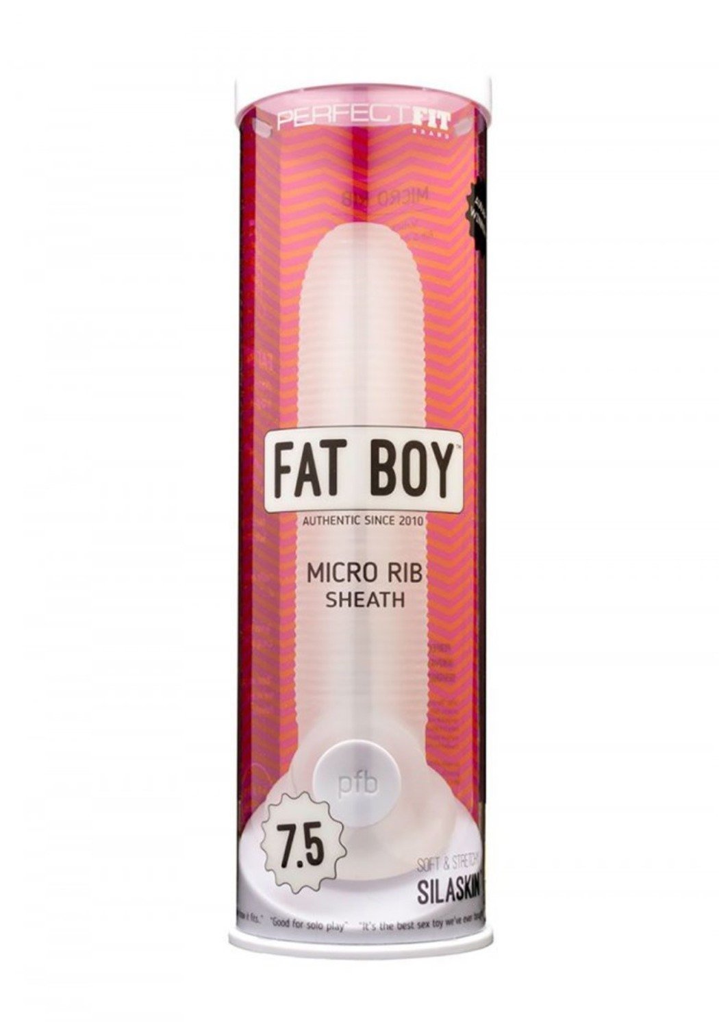 Fat Boy™  Ribbed Sheath 7.5" - Clear