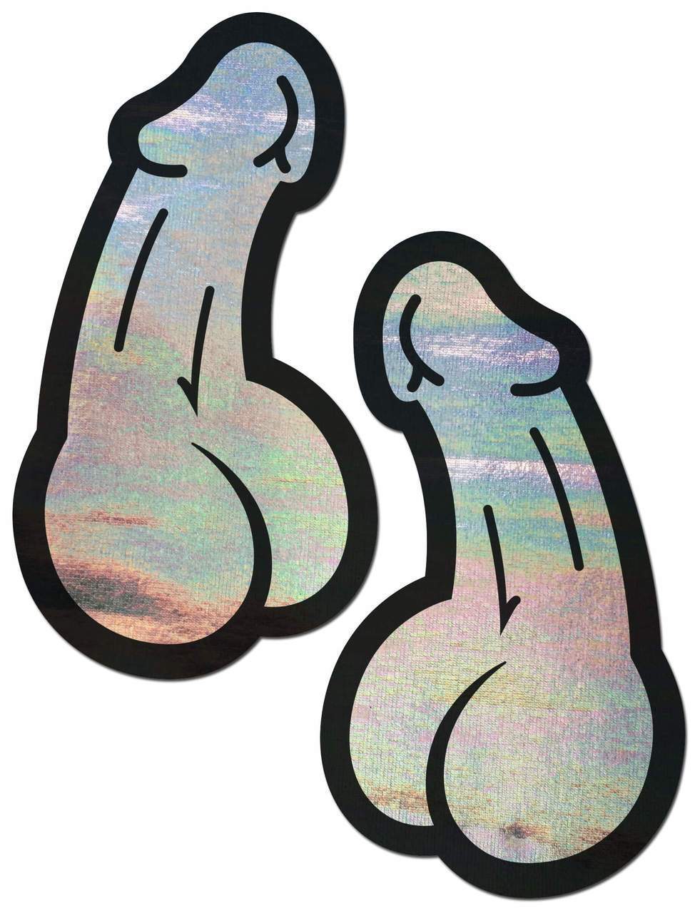 Holographic Dick Pasties - Silver *