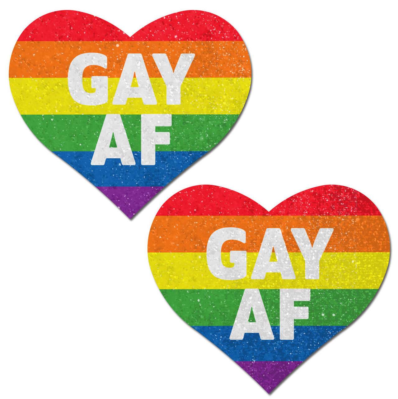 Rainbow 'GAY AF' Glitter Velvet Heart *