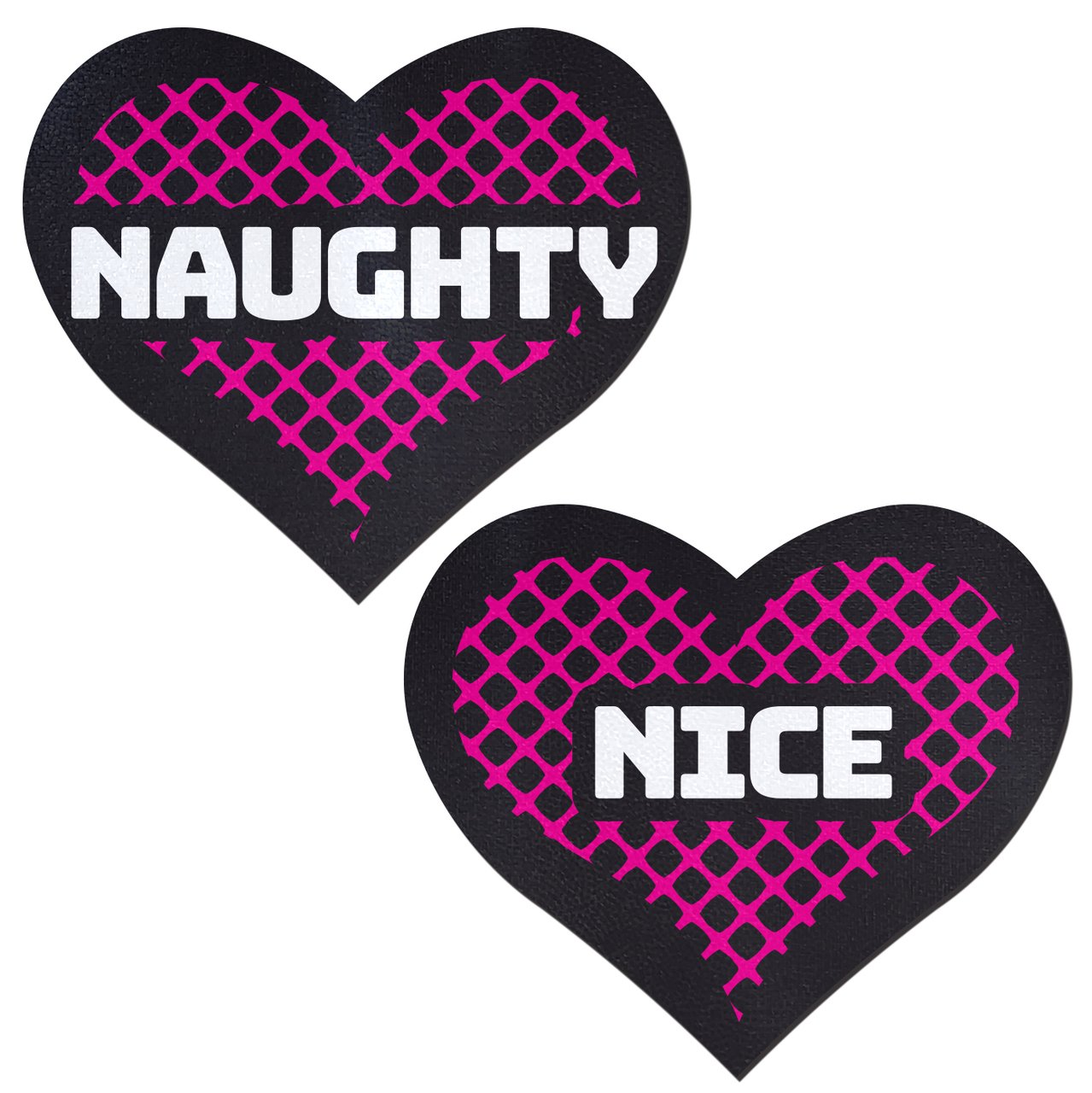 Naughty Nice Heart Pasties Blk/Pnk/Wht .
