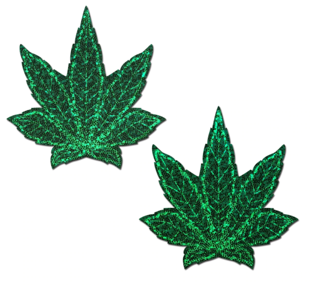 Indica Pot Leaf Glitter Green Weed Pasti