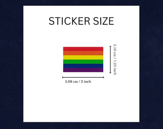 Rectangle Rainbow Flag Stickers - 250pc