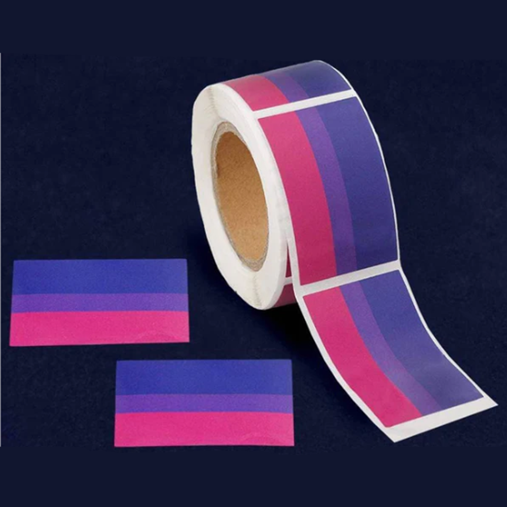 Bisexual Rectangle Flag Stickers - 250pc