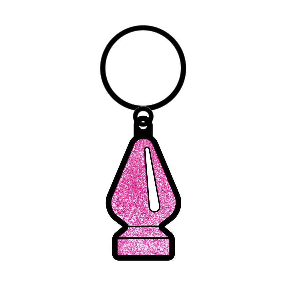 Pink Glitter Butt Plug Keychain