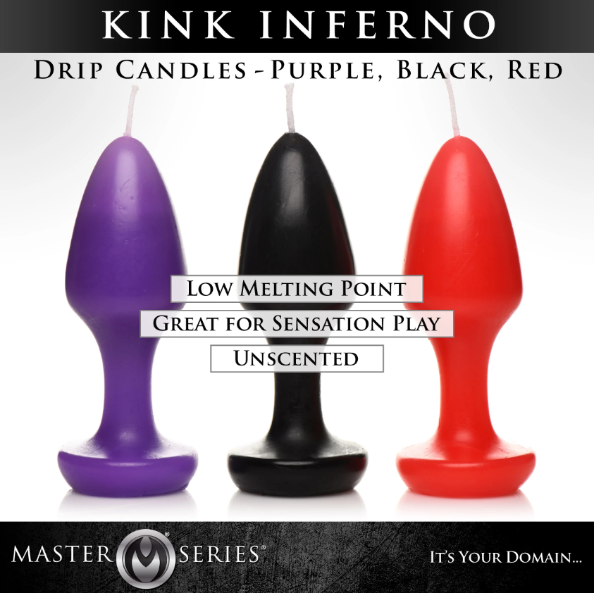 Kink Inferno Drip Candles -Red/Purp/Blk*