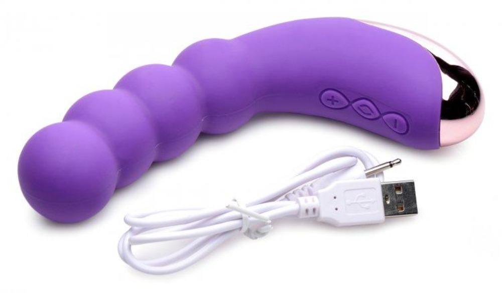 50X Silicone Beaded Vibrator - Purple *