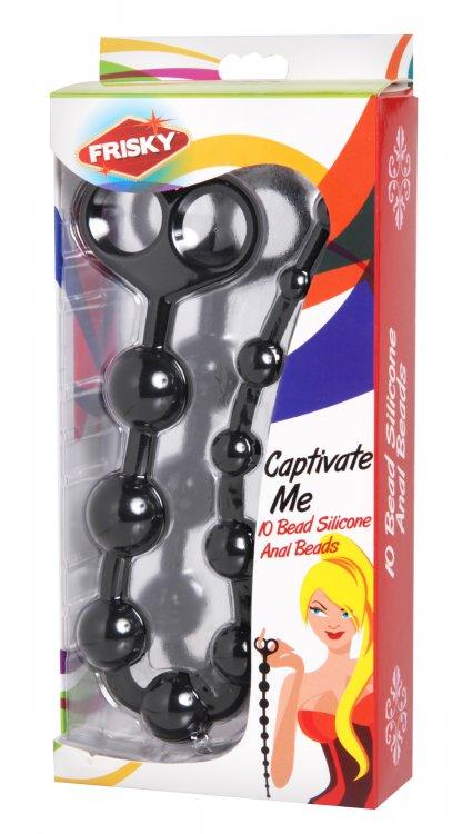 Captivate Me Silicone Anal Beads - Black