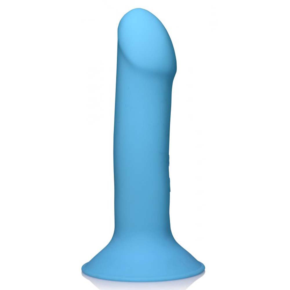 10X Squeezable Vibrating Dildo - Blue