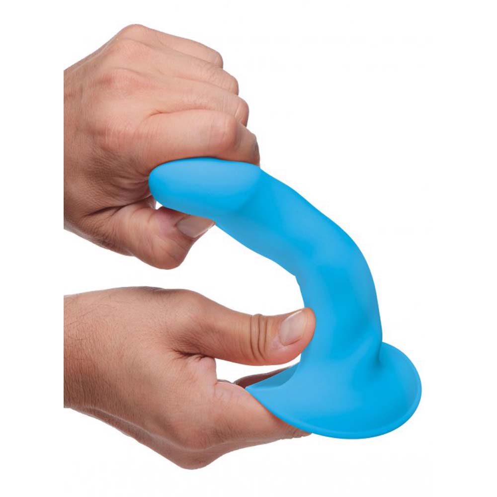 10X Squeezable Vibrating Dildo - Blue