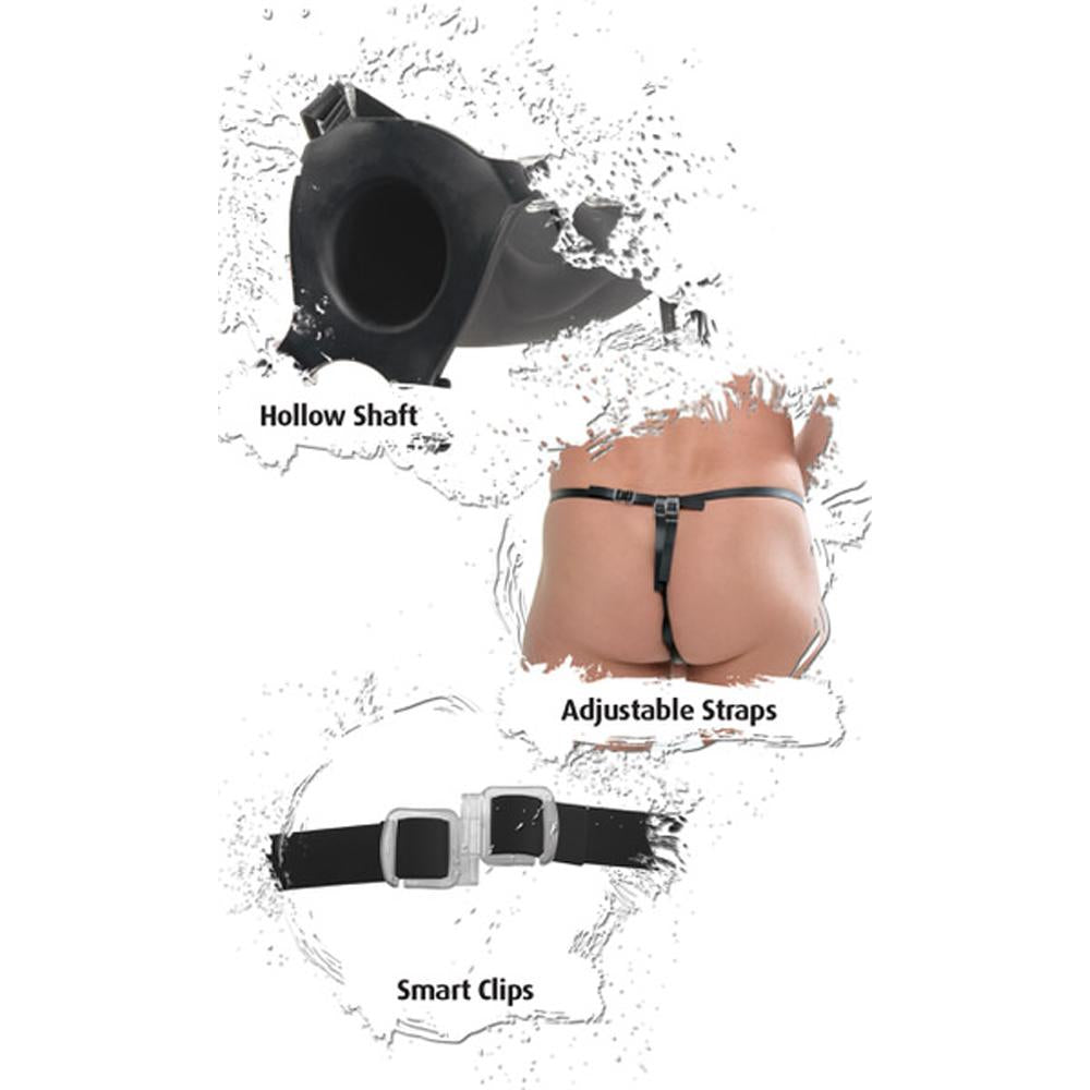 FF 10" Vibrating Hollow Strap-On *